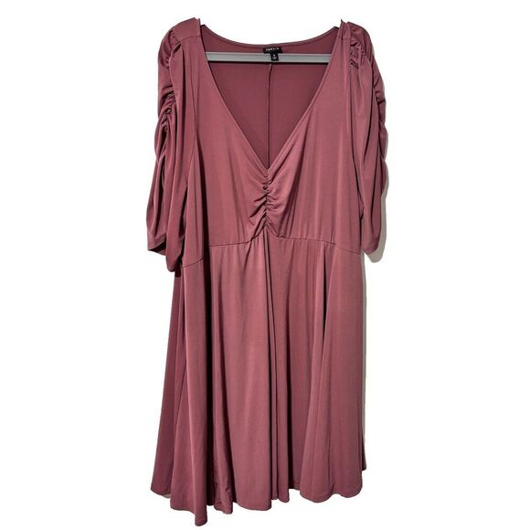 Torrid Womens Dusty Pink Cinched Sleeve Skater Cottagecore Y2K Dress Plus US 5X - Picture 2 of 7